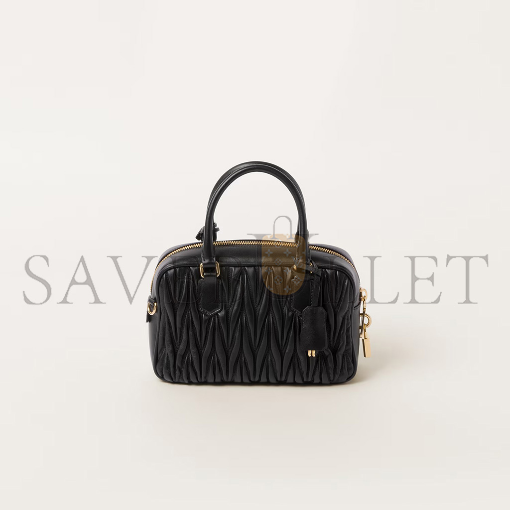 MIU MIU ARCADIE MATELASSÉ NAPPA LEATHER HANDBAG 5BB124 (24*17*7.5cm)